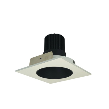 Nora Lighting 4" Iolite LED Downlight - Square Deep Reflector w/ Round Aperture - 1000 Lumens - 2700K - Black / White