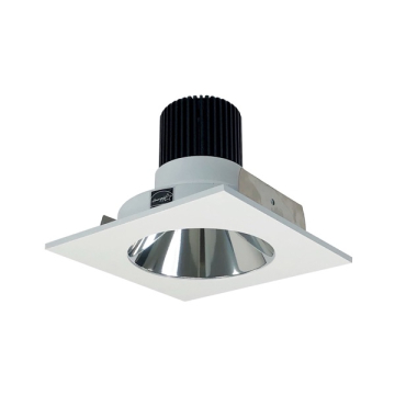 Nora Lighting 4" Iolite LED Downlight - Square Deep Reflector w/ Round Aperture - 1000 Lumens - 2700K - Specular Clear / Matte Powder White