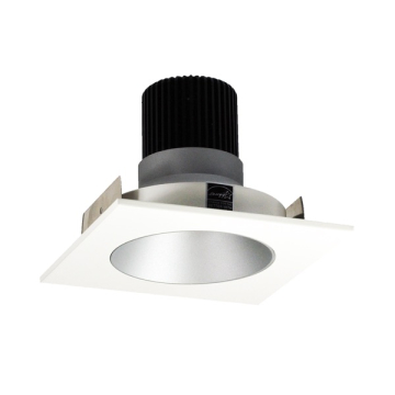 Nora Lighting 4" Iolite LED Downlight - Square Deep Reflector w/ Round Aperture - 1000 Lumens - 2700K - Haze / Matte Powder White