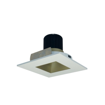 Nora Lighting 4" Iolite LED Downlight - Square w/ Square Aperture - 1000 Lumens - 2700K - Champagne Haze / Matte Powder White