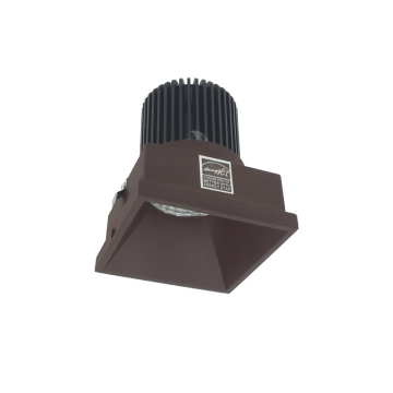 Nora Lighting 4" Iolite LED Downlight - Square Trimless - 1000 Lumens - 2700K - Bronze