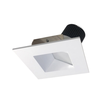Nora Lighting 4" Iolite LED Downlight - Square Wall Wash - 1000 Lumens - 3500K - Matte Powder White