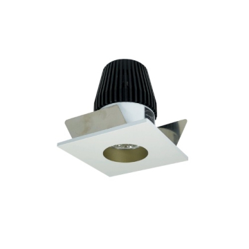 Nora Lighting 1" Iolite Square LED Downlight - Straight Reflector - 2700K - 600 Lumens - White Trim / Champagne Reflector