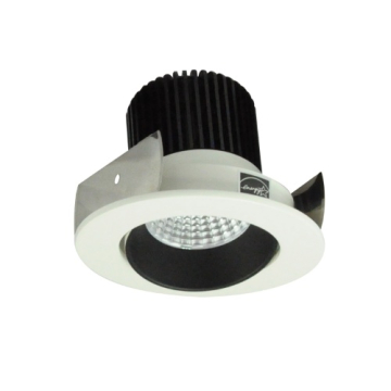 Nora Lighting 2" Iolite LED Downlight - Round Adjustable Cone - 1000 Lumens - 2700K - Black / White