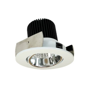 Nora Lighting 2" Iolite LED Downlight - Round Adjustable Cone - 1000 Lumens - 2700K - Specular Clear / Matte Powder White