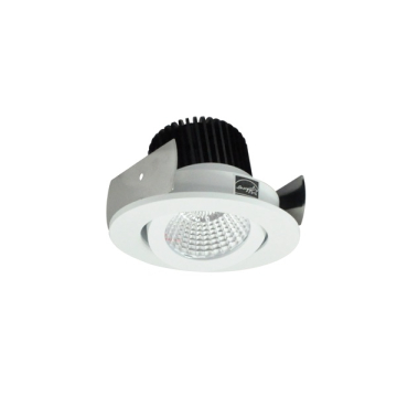 Nora Lighting 2" Iolite LED Downlight - Round Adjustable Gimbal - 1000 Lumens - 2700K - Matte Powder White