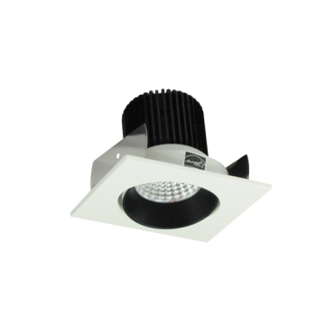 Nora Lighting 2" Iolite LED Downlight - Square Adjustable Cone - 1000 Lumens - 2700K - Black / White