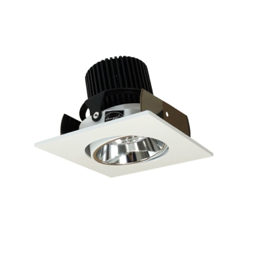 Nora Lighting 2" Iolite LED Downlight - Square Adjustable Cone - 1000 Lumens - 2700K - Specular Clear / Matte Powder White