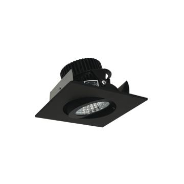 Nora Lighting 2" Iolite LED Downlight - Square Adjustable Gimbal - 1000 Lumens - 2700K - Black