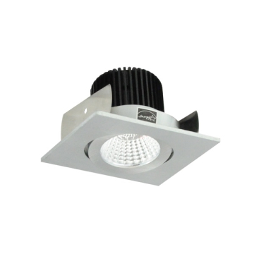 Nora Lighting 2" Iolite LED Downlight - Square Adjustable Gimbal - 1000 Lumens - 2700K - Natural Metal