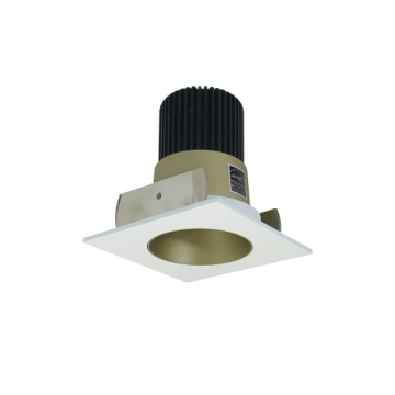 Nora Lighting 2" Iolite LED Downlight - Square Reflector with Round Aperture - 1000 Lumens - 2700K - Champagne Haze / Matte Powder White