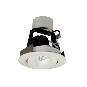 Nora Lighting 4" Iolite LED Retrofit Downlight - Round Gimbal - 1000 Lumens - 2700K - White