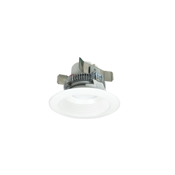 Nora Lighting 4" Cobalt Click Round LED Retrofit Downlight - Baffle - Dim to Warm - Matte Powder White - 750 Lumens - 120V