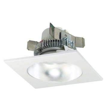 Nora Lighting 4" Cobalt Click Square LED Retrofit Downlight - Round Aperture - Dim to Warm - Silver / White - 750 Lumens - 120V