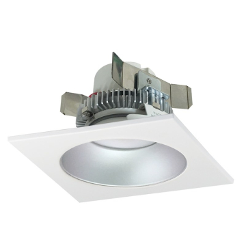 Nora Lighting 4" Cobalt Click Square LED Retrofit Downlight - Round Aperture - Dim to Warm - Haze / White - 750 Lumens - 120V