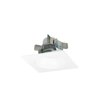 Nora Lighting 4" Cobalt Click Square LED Retrofit Downlight - Round Aperture - Dim to Warm - Matte Powder White - 750 Lumens - 120V