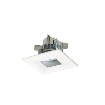 Nora Lighting 4" Cobalt Click Square LED Retrofit Downlight - Pinhole - Dim to Warm - Matte Powder White - 750 Lumens - 120V
