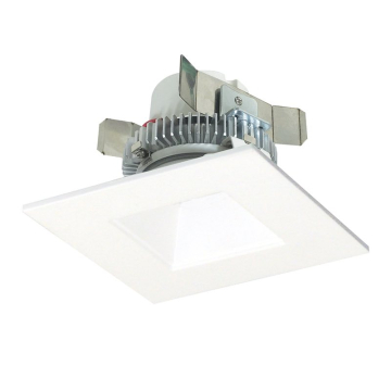 Nora Lighting 4" Cobalt Click Square LED Retrofit Downlight - Dim to Warm - Matte Powder White - 750 Lumens - 120V