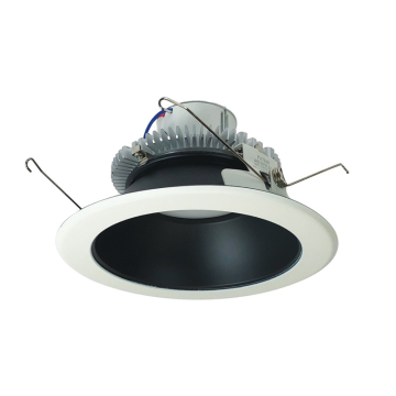 Nora Lighting 6" 12W Cobalt Round LED Retrofit Downlight - 2700K - 1,000 Lumens - 120V - White Trim / Black Reflector