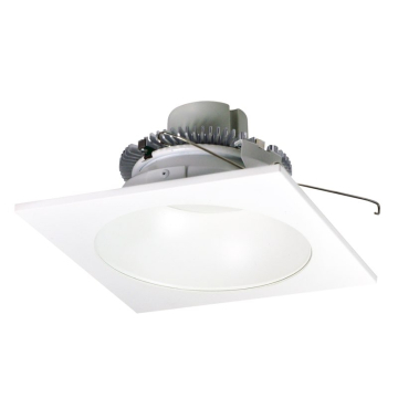 Nora Lighting 6" 12W Cobalt Square LED Retrofit Downlight - 2700K - 1,000 Lumens - 120V - Matte Powder White Trim / Round Reflector
