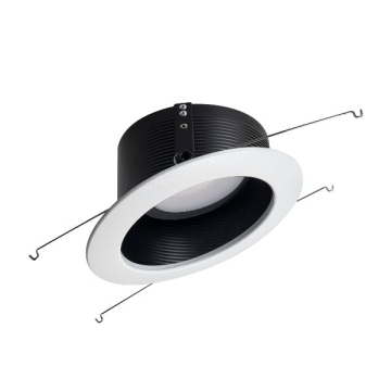 Nora Lighting 6" Sloped LED Retrofit Baffle - CCT Selectable - 1,200 Lumens - 120V - Black Baffle / White Flange