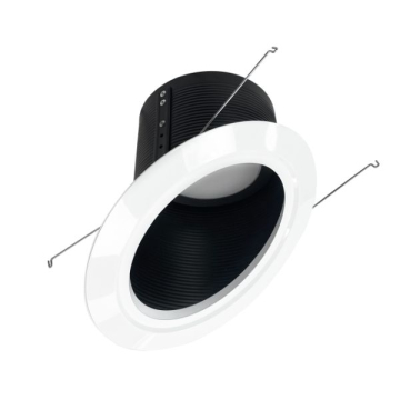 Nora Lighting 6" Super Sloped LED Retrofit Baffle - 2700K - 1,200 Lumens - 120V - Black Baffle / White Flange