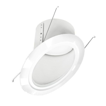 Nora Lighting 6" Super Sloped LED Retrofit Baffle - 2700K - 1,200 Lumens - 120V - White Baffle / White Flange
