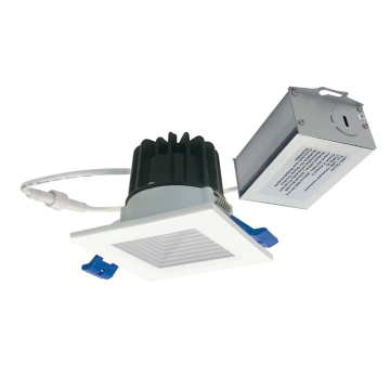 Nora Lighting 2" M2 Square LED Baffled Downlight - 600 Lumens - 8W - 3000K - 120V - Matte Powder White