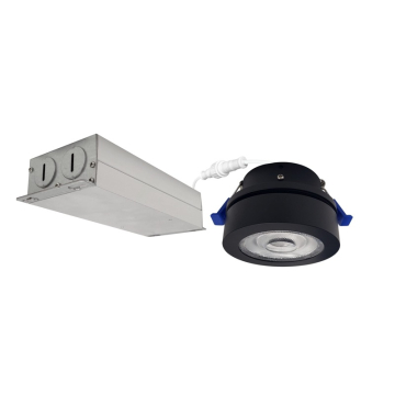Nora Lighting 4" M-Wave Can-less Adjustable LED Downlight - 14W - 1,250 Lumens - 2700K - 90° Tilt - 120V - Black