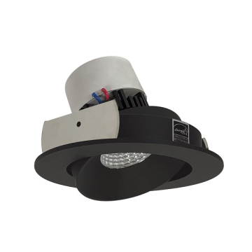 Nora Lighting 4" Pearl LED Retrofit Downlight - Round Adjustable Cone - 950 Lumens - Dim to Warm - Black