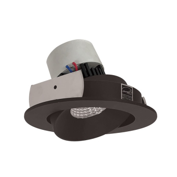 Nora Lighting 4" Pearl LED Retrofit Downlight - Round Adjustable Cone - 950 Lumens - Dim to Warm - Bronze