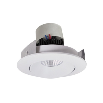 Nora Lighting 4" Pearl LED Retrofit Downlight - Round Adjustable Cone - 950 Lumens - Dim to Warm - Matte Powder White