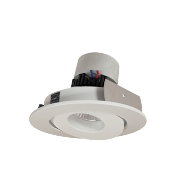 Nora Lighting 4" Pearl LED Retrofit Downlight - Round Gimbal - 800 Lumens - Dim to Warm - White