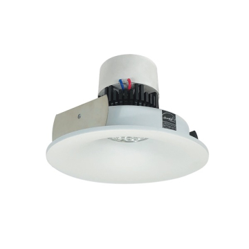 Nora Lighting 4" Pearl LED Retrofit Downlight - Round Bullnose - 800 Lumens - Dim to Warm - Matte Powder White