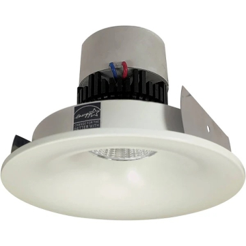 Nora Lighting 4" Pearl LED Retrofit Downlight - Round Bullnose - 800 Lumens - Dim to Warm - White