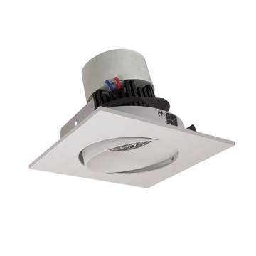 Nora Lighting 4" Pearl LED Retrofit Downlight - Square Adjustable Cone - 950 Lumens - Dim to Warm - White