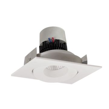 Nora Lighting 4" Pearl LED Retrofit Downlight - Square Gimbal - 800 Lumens - Dim to Warm - White