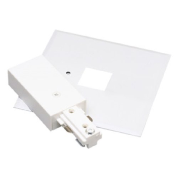 Nora Lighting One-Circuit Track System Live End Feed w/ Cover - White
