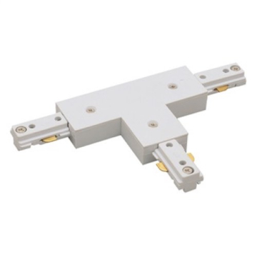 Nora Lighting One-Circuit Track System T-Connector - Left Polarity - White