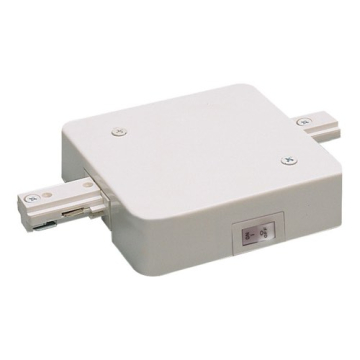 Nora Lighting One-Circuit Track System In-Line Live End Feed w/ Circuit Limiter - 1A - White