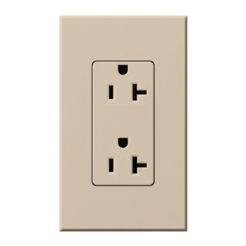 Lutron Nova T Architectural 20A Receptacle - Tamper Resistant - Taupe