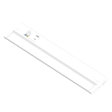 Nora Lighting 11W 16" LEDUR Adjustable LED Under Cabinet Light - 903 Lumens - CCT Selectable - (1) USB-A/C - 120V - Matte Powder White