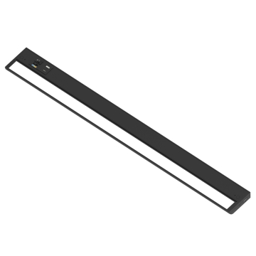 Nora Lighting 16.5W 32" LEDUR Adjustable LED Under Cabinet Light - 1,243 Lumens - CCT Selectable - (1) USB-A/C - 120V - Black
