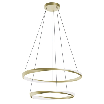 AFX Oberon 32" Double LED Pendant - 1,780 Lumens - 50W - CCT Selectable - 120-277V - Light Antique Brass