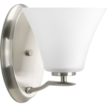 Progress Lighting Bravo 1-Light Bath Vanity Sconce - 120V - Brushed Nickel