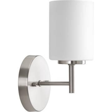 Progress Lighting Replay 1-Light Bath Vanity Sconce - 120V - Brushed Nickel