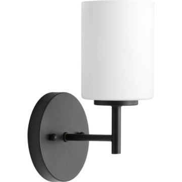 Progress Lighting Replay 1-Light Bath Vanity Sconce - 120V - Textured Black
