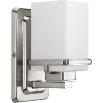 Progress Lighting Metric 1-Light Bath Vanity Sconce - 120V - Brushed Nickel