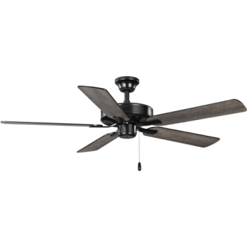 Progress Lighting AirPro Builder 52" 5-Blade Ceiling Fan - Reversible Blades - 120V - Matte Black