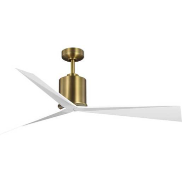 Progress Lighting Paso 60" 3-Blade Ceiling Fan - 120V - Vintage Brass / Matte White Blades